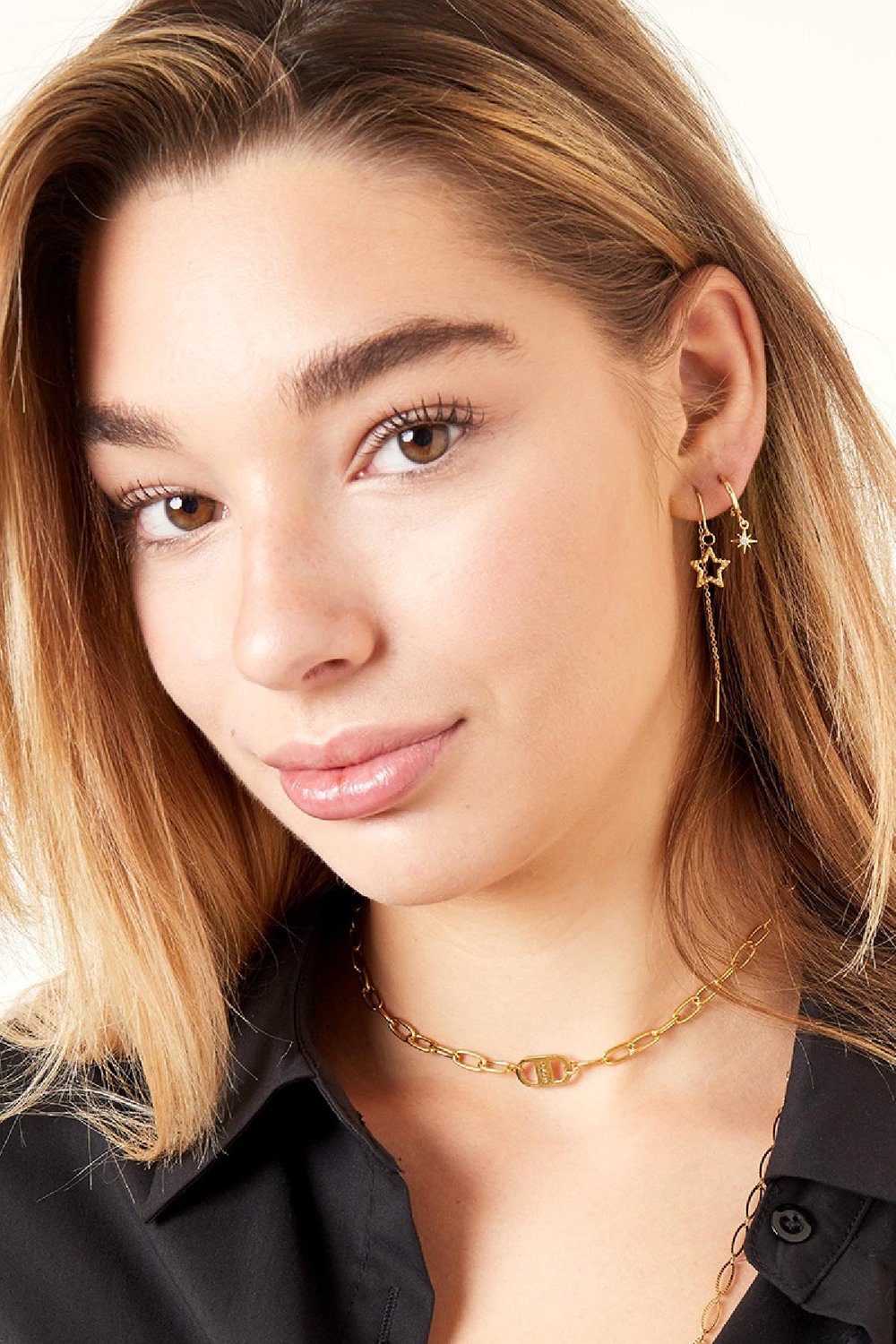 Collier Bonne Chance Couleur or Acier inoxydable h5Image2